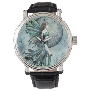 Türkisgrüne Feen-Fantasie-Kunst Armbanduhr