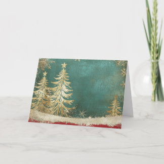 Türkisgrüne goldene Foil Weihnachtsbaum Karte