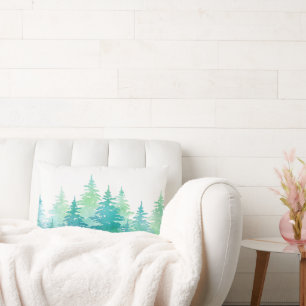 Türkisgrüne Wasserfarbe Lendenkissen