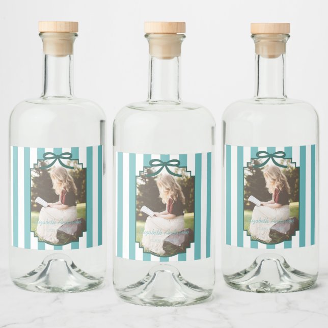 Türkisgrüner Abschluss Alkoholflaschenetikett (Flaschen)
