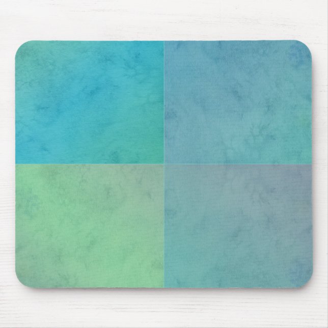 Türkisgrünes Wasserfarben Geometrisches Muster Art Mousepad (Vorne)