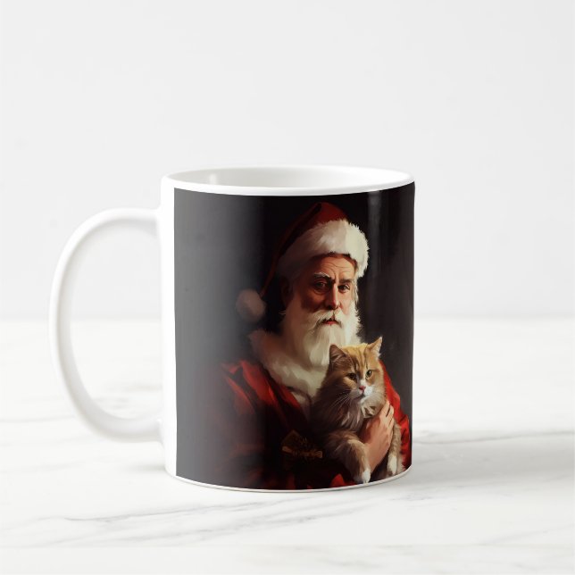Turkish Angora Cat Santa Claus Weihnachten Kaffeetasse (Links)