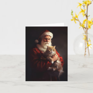 Turkish Angora Cat Santa Claus Weihnachten Karte