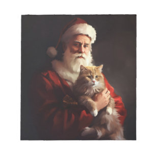 Turkish Angora Cat Santa Claus Weihnachten Notizblock