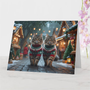 Turkish Angora Cats Weihnachtsschneeurlaub Karte