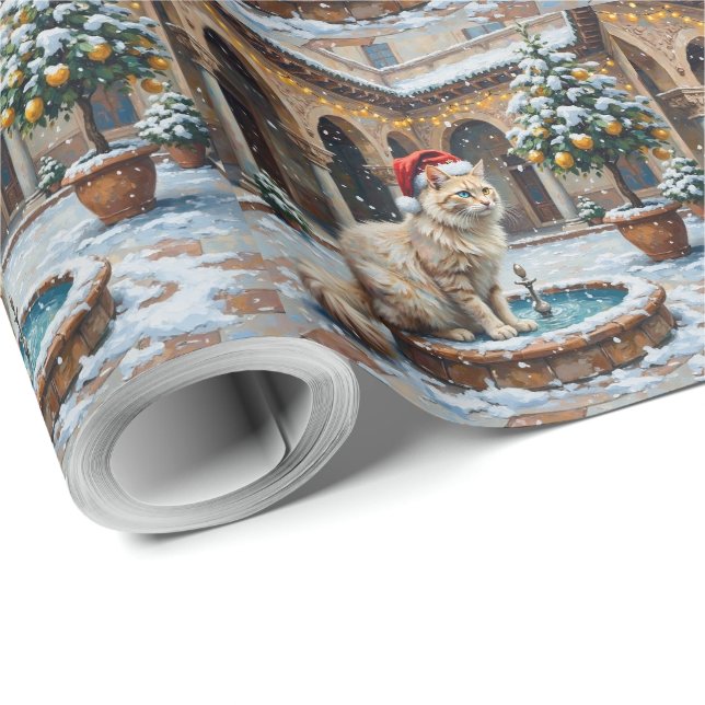 Turkish Angora Christmas Ottoman Courtyard Geschenkpapier (Rolleneckpunkt)