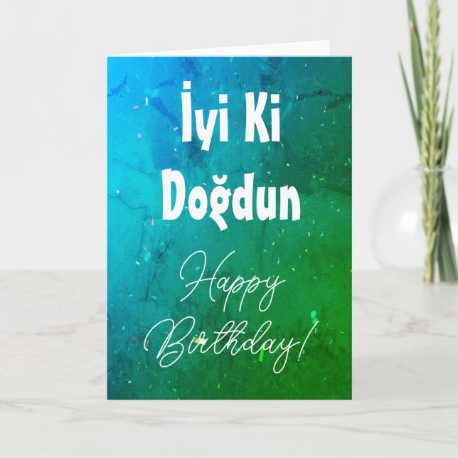 Turkish Happy Birthday Card/ İyi Ki Doğdun Karte (Vorderseite)