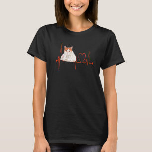 Turkish Van Cat Heartbeat EKG Funny I Liebe Meine T-Shirt