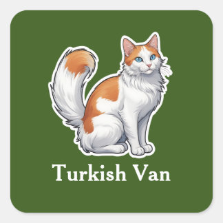 Turkish Van Quadratischer Aufkleber