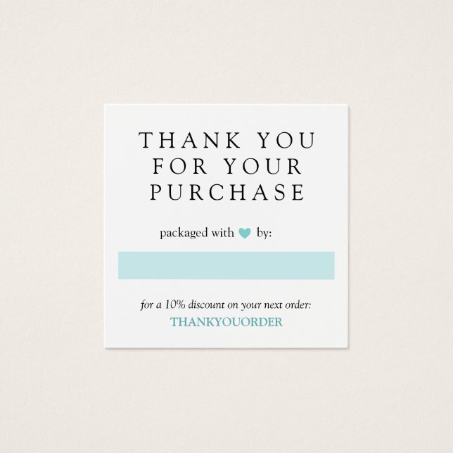 Türkisherz Danke für die Bestellung (Vorderseite)