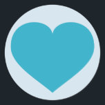 Türkisherz Runder Aufkleber<br><div class="desc">Dieser runde Aufkleber zeichnet sich durch ein türkisfarbenes Herz aus.</div>