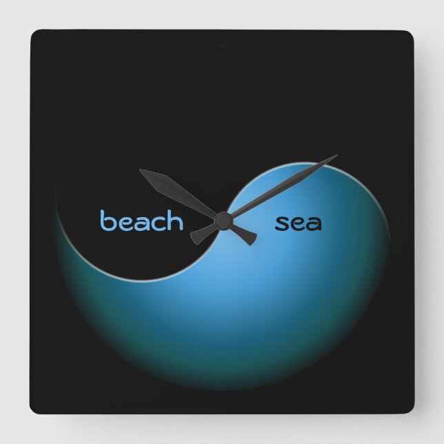 Türkisjang Quadratische Wanduhr (Vorderseite)