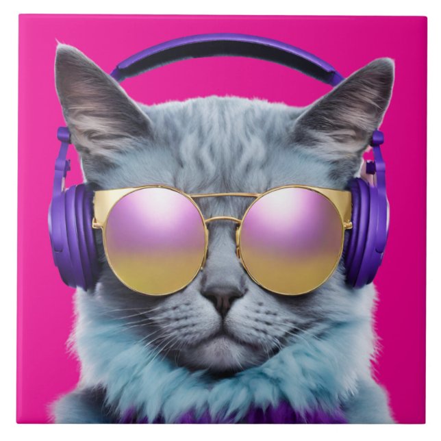 Türkiskatzendekoration Fliese (Vorderseite)