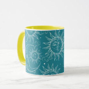 Türkismagie Vintage Himmel Sonne Mond Sterne Tasse