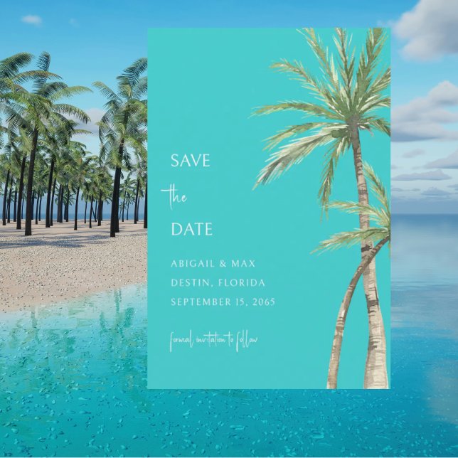 Türkispalme Tree Zielort Save the Date (Von Creator hochgeladen)