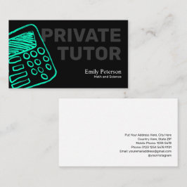 Türkisrechner Sketch Private Tutor Black Visitenkarte