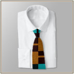 Türkisrot und braun krawatte<br><div class="desc">Geometrisches türkisfarbenes und dunkelbraunes schwarzes Design. Modern und Mod.</div>