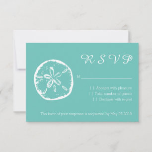 Türkissanddollar UAWG-Strand-Hochzeitskarten RSVP Karte
