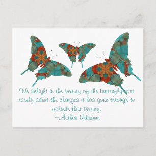 Türkisschmetterling mit Sprichwort Postkarte
