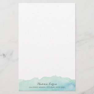 Türkiswatercolor-personalisiertes Briefpapier