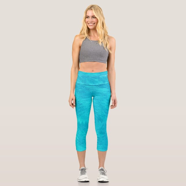 Türkiswelle Capri Leggings (Vorderseite)