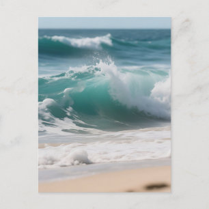 Türkiswelle stürzt auf den Strand Postkarte
