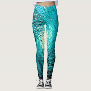 Türkiswirbel Abstrakt Ozean Leggings