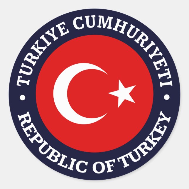 Turkiye Cumhuriyeti Runder Aufkleber (Vorderseite)