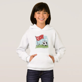 Türkiye flag and crayon-style soccer ball hoodie