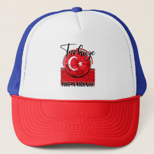 Türkiye-Flagge, Vintager Fußball Truckerkappe