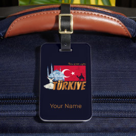 Türkiye Istanbul Vintage Flagge Türkei Souvenir Gepäckanhänger