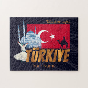 Türkiye Istanbul Vintage Flagge Türkei Souvenir Puzzle