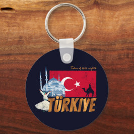 Türkiye Istanbul Vintage Flagge Türkei Souvenir Schlüsselanhänger