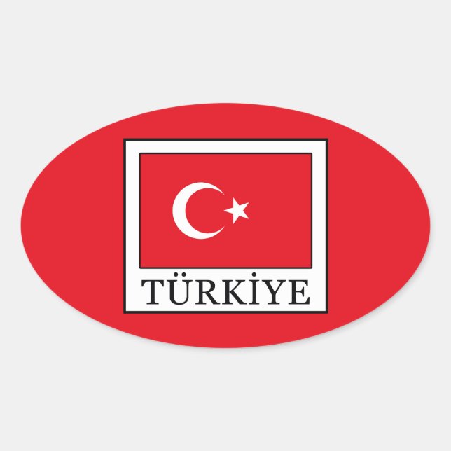 Türkiye Ovaler Aufkleber (Vorderseite)