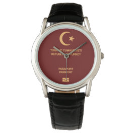 Turkiye passport wristwatch armbanduhr