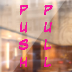 Türklammer - PUSH/PULL Fensteraufkleber