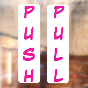 Türklammer - PUSH/PULL-weißer Hintergrund Fensteraufkleber