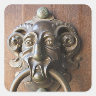Türklopfer an der Neuen Residenz Quadratischer Aufkleber