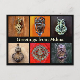 Türklopfer in Mdina Postkarte