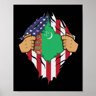 Turkmenische Flagge Turkmenistan Männer Frauen Kin Poster