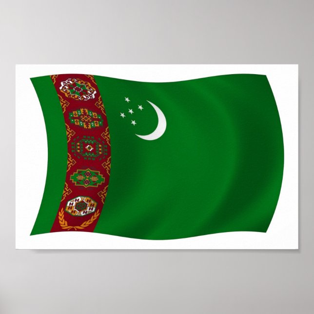 Turkmenistan Flag Poster Print (Vorne)