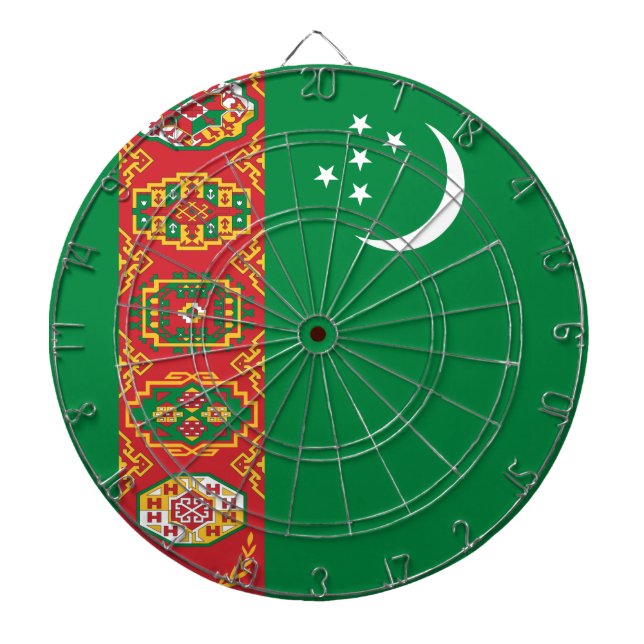 Turkmenistan Flag (Turkmenia) Dartscheibe (vorne)