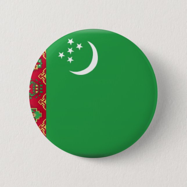 Turkmenistan-Flagge Button (Vorderseite)