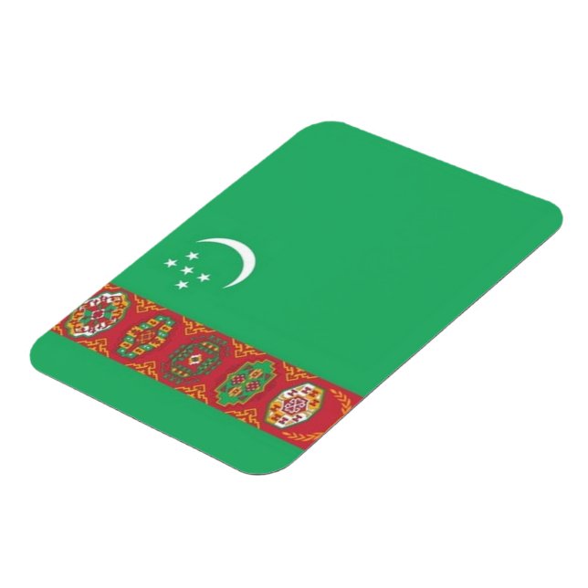 Turkmenistan - Flagge Magnet (Linke Seite)