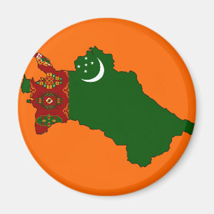 Turkmenistan-Flaggenkarte Magnet