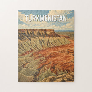 Turkmenistan Illustration Reise Kunst Vintage Puzzle