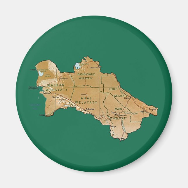 Turkmenistan Map Magnet (Vorne)
