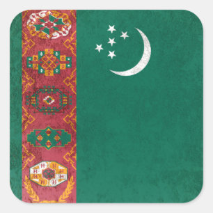 Turkmenistan Quadratischer Aufkleber