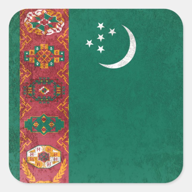 Turkmenistan Quadratischer Aufkleber (Vorderseite)