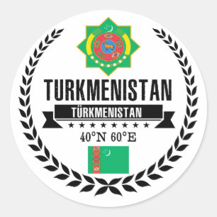 Turkmenistan Runder Aufkleber